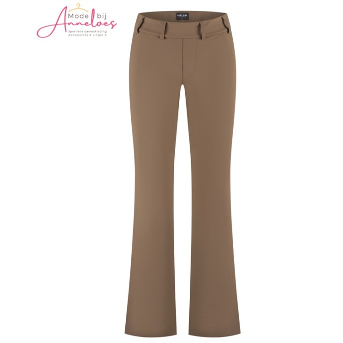 Lady Day Broek Poppy Soft Touch flared truffle Lady Day Broek Poppy Soft Touch flared truffle